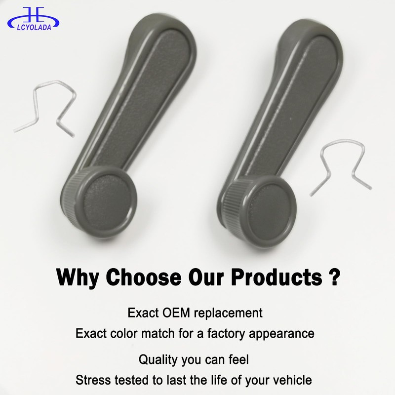 Lcyolada Interior Window Crank Handle, Textured Gray, for Various Toyota