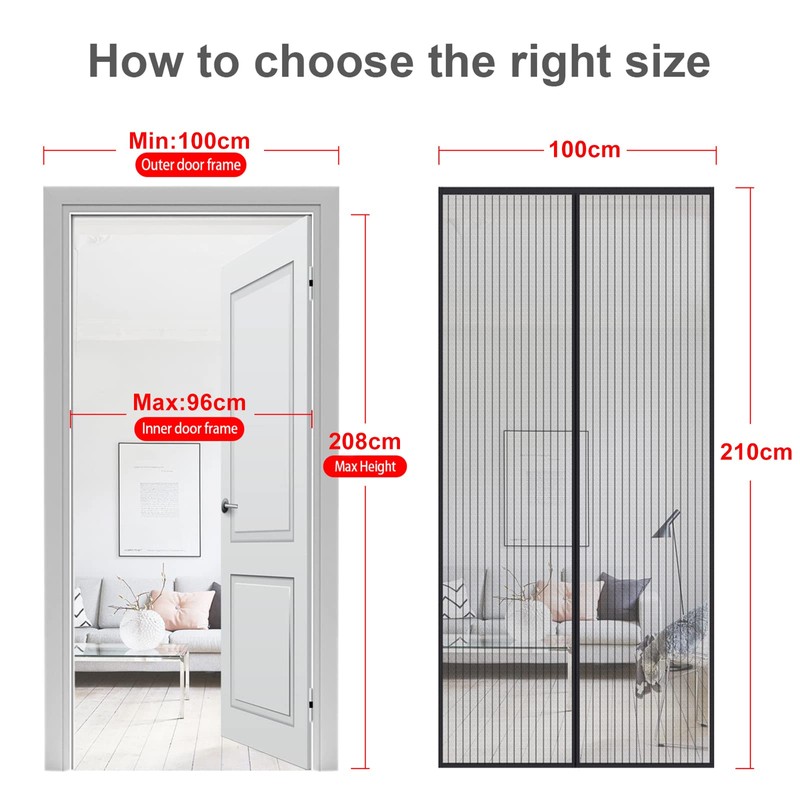 MYCARBON Magnetic Fly Screen Door, Upgrade Enhanced Screen Mesh, Powerful