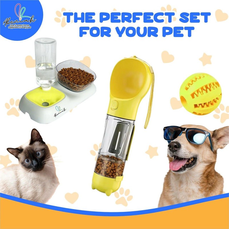 ALENIAH - Automatic Dog Feeder with Dog Water Bottle and