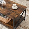 VASAGLE Coffee Table, Cocktail Table with Storage Shelf and X-Shape