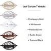 Leaf Curtain Tiebacks Set of 2 - Textured Black Clip-On