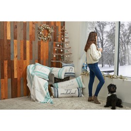 carol & frank Morgan Let It Snow Woven Christmas Throw Blanket 50x60 inches Blue