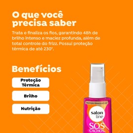 Salon Line - Linha SOS Cachos (De Repente Pronta) - Oleo Trata e Finaliza 42 Ml - (SOS Curls (Suddenly Ready) - Treats and Finishes Oil 1.42 Fl oz)