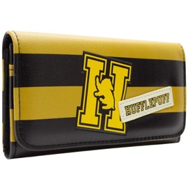 Prisoner of Azkaban H.P. Hufflepuff House Stripes Yellow Wallet Purse, yellow, Tri-Fold