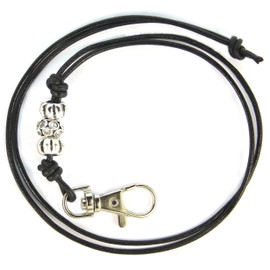tameho Dog Whistle Band - Leather with Decorative Designer Charms PSP - Handmade in Germany - Black