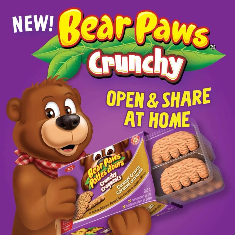 Dare Bear Paws Crunchy Caramel Crunch Cookies, 240g/8.4 oz, 1