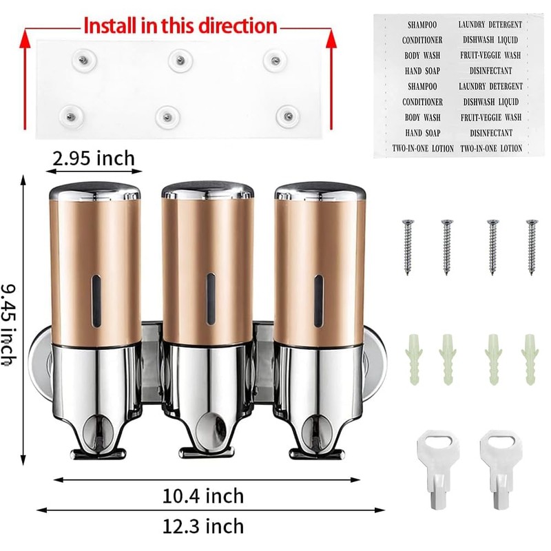 prosfalt 3 in 1 Wall Mounted Bathroom Shower Pump Dispenser