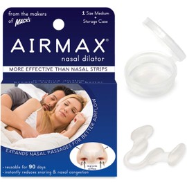 AIRMAX Nasal Dilator for Better Sleep - Natural, Comfortable, Anti Snoring Device, Snoring Solution for Maximum Airflow & Easier Breathing (Medium - Clear)