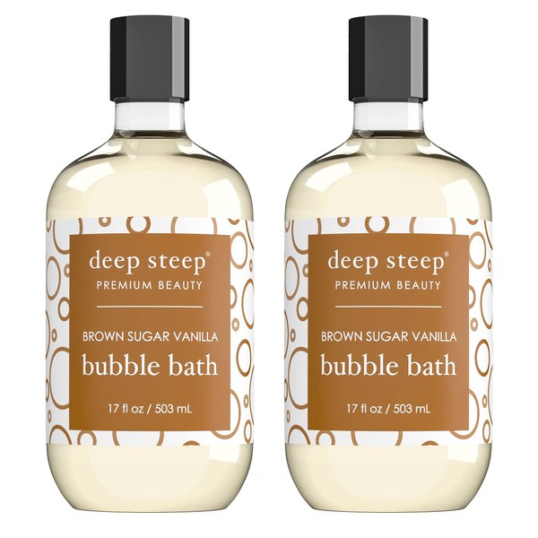 Deep Steep Bubble Bath Brown Sugar Vanilla, 17 Ounce (Pack of 2)