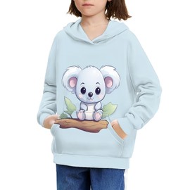 Ystardream Blue Cute Koala Hoodies for Teen Girls Long Sleeve Shirts Size 14-16 Spring Fall Outfits for Teens Y2K Hoodies Workout/Casual Daily/Travel/School/Patry