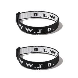 Pingyongchang WWJD Bracelets What Would Jesus Do Bracelet Matching Friendship Braided Rope Letter Protection Inspirational Religious Christian Bracelets for Women Men (Black Black WWJD)