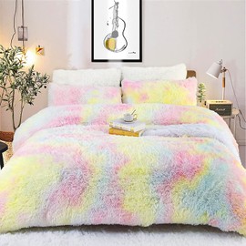 Sacebeleu Set of 2 Cushion Covers 40 x 80 cm, Plush Flannelette Fluffy Decorative Cushion Cover Double Pack, Colourful Winter Pillowcases
