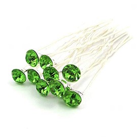 ILOVEDIY 10pcs Crystal Hair Pins with Pearl Accessories for Buns Bridal Weddings (#6)
