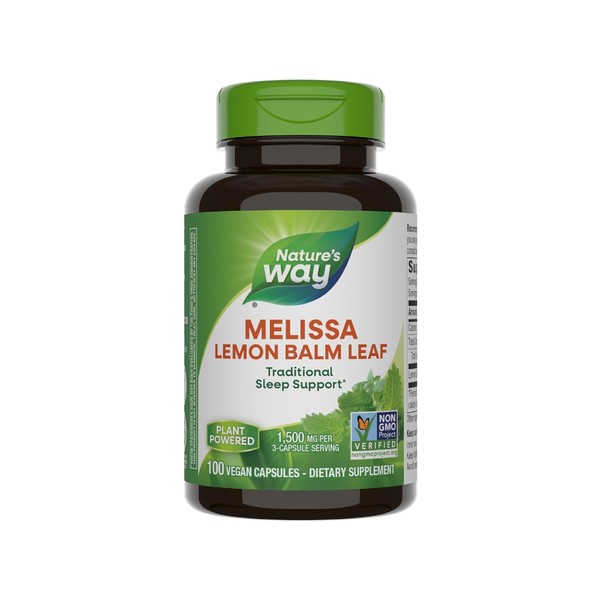 Natures Way Melissa Lemon Balm Leaf, Traditional Sleep Support, Melatonin