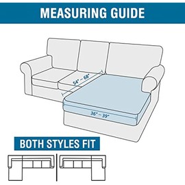 ADPON Sectional Couch Covers Sofa Chaise/Seat Cushion Slipcover L Shape Separate Cushion Couch Chaise Cover for Both Left/Right Sectional Couch (1 Chaise Lounge,White)