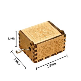 Music Box You are My Sunshine Tune Wood Hand Crank Music Box Laser Engraved Vintage Wooden Sunshine Word Musical Box Gifts for Birthday Women's Day Mother's Day