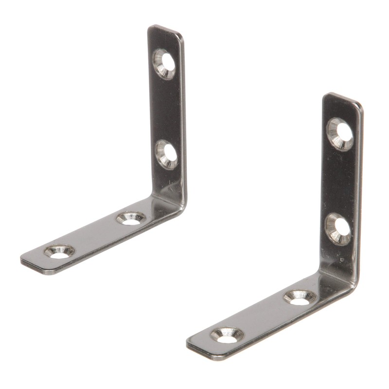 Seachoice Marine-Grade 90-Degree Angle Bracket, Polished 304 Stainless Steel, 2-3/8