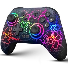 Switch Controller, Wireless Switch Pro Controller for Switch/Switch 2/Switch Lite/Switch OLED, 10 Color LED Switch Controllers, Programmable 1000mAh Switch Remote Gamepad with Wake Up, Turbo Vibration