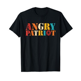 Funny Angry Patriot American Flag US Patriot Vintage Design Women Men T-Shirt