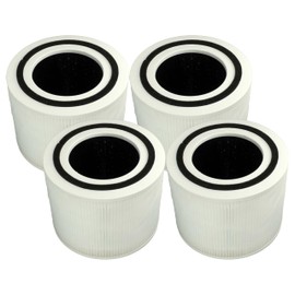 vhbw 4 x HEPA Filter Compatible with Levoit Core 300 RF, 300S, 300 Air Purifier, Replacement Filter with Integrated Activated Carbon Filter