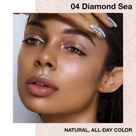 Hxssll Single Cream Eyeshadow,Diamond White Shimmer Eye shadow Pallette,Long Lasting Glitter Eyeshadow,Soft Shimmer Eye Makeup,Vegan & Cruelty-Free Mini Eye shadow for Brown Blue Green Eyes. 04#