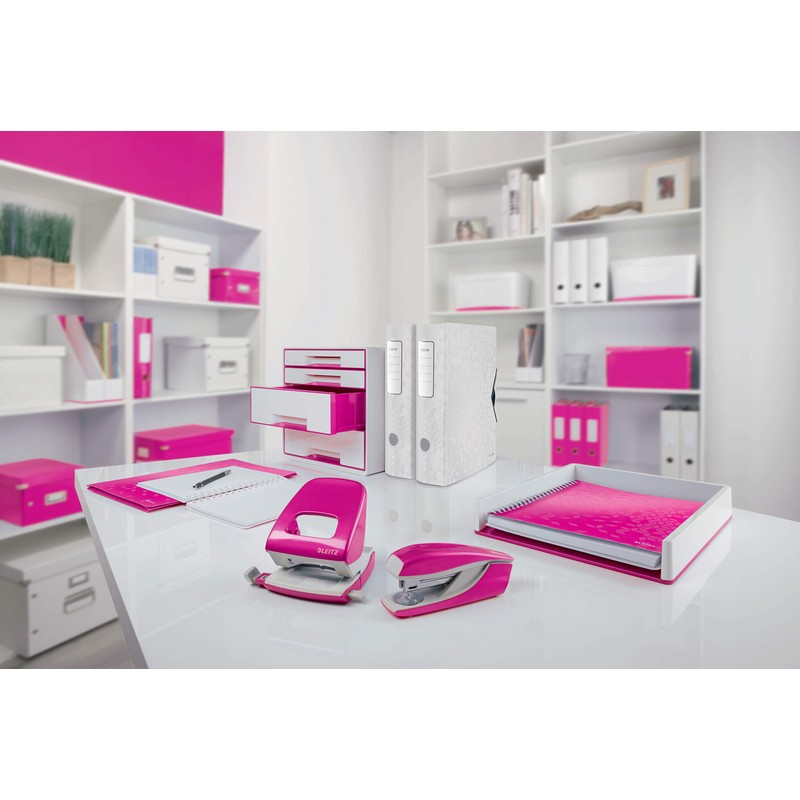 Leitz Lever Arch File, Metallic Pink, A4, 80mm Spine Width,