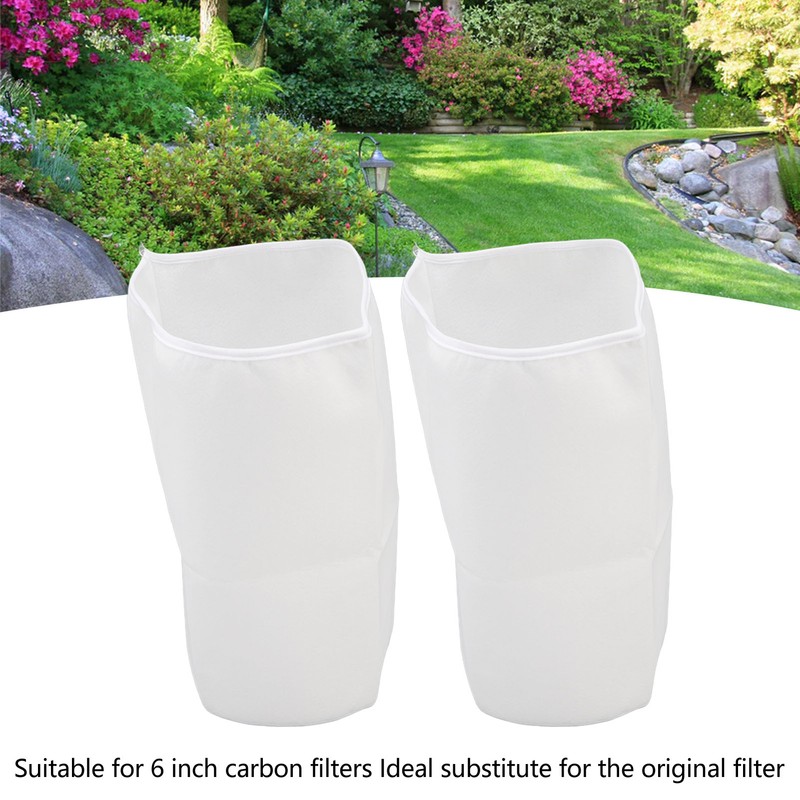 2PCS Filter Sleeve 6in White Elastic Polyester Prefilter Cover for