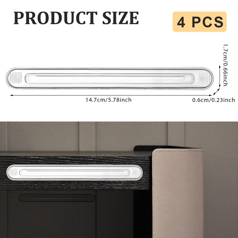 4 PCS Wall Bumper Guards Clear Furniture Bumpers Silicone Rubber