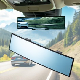 BOOMIBOO Rear View Mirror, Interior Clip-on Wide Angle Rear View Mirror, Universal 11.81 Inch Panoramic Convex Rearview Mirror, Rear View Mirror Accessory, for Cars,SUVs,Trucks, Various Kinds Vehicles