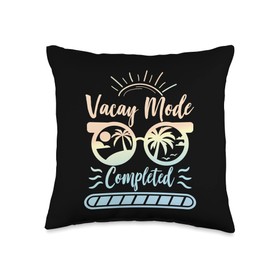 Vacation Summer Recess loading mode Vacay Mode Completed Throw Pillow, 16x16, Multicolor
