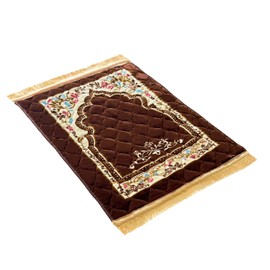 JE JOUE Prayer Rug Muslim Mat Islamic Soft Large Prayer Matt Islam, Padded Islamic Prayer Mat Thick for Men and Women, Janamaz, Sajadah （Brown）