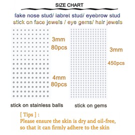 MODRSA Fake Nose Ring Fake Nose Piercing Gold Fake Lip Ring Fake Lip Piercing Fake Septum Faux Nose Rings for Women Clip on Nose Ring Hoops Fake Nose Stud Stick on Face Jewels Gems Fake Face Piercing