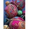 Aditi 10cm Hot Pink Bauble with Paisley Pattern & Bright