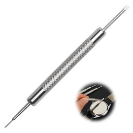 QttvbTna Double Ended Design Repair Tool, Fork and Straight End, Standard Spring Bar Tool, Removal Install Tool, Watch Band Tool for Adjust Remove Replace Watch Straps Wrist Bands Watch Pins, Silver