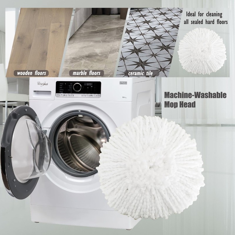 4 Pack Spin Mop Replacement Heads Microfiber Mop Refills Replace