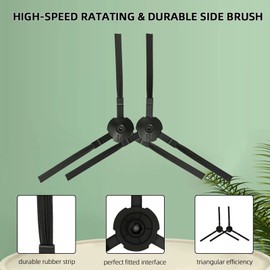 Replacement Parts for ILIFE V3 V3s V5 V5s Pro V50 V55 Robotic Vacuum Cleaner Accessories Kit, 6Pairs Side Brushes & 4 Filters