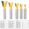5 Pcs Woodworking Dovetail Router Bit Dovetail End Milling Cutter
