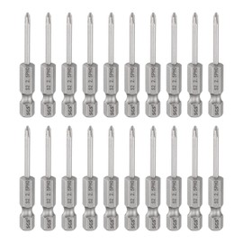 HARFINGTON 20pcs #00 Phillips Screwdriver Bit PH00 1/4" Hex Shank 2" (50mm) Long 0.1" Rod Magnetic Cross Head Drill Bits S2 Steel Industrial Screw Driver Bit for Electric Power Tools, Gray