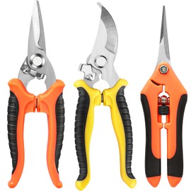 3 Pack Garden Pruning Shears, Stainless Steel Garden Shears, Gardening Shears, Gardening Scissors, Garden Scissors, Garden Clippers, Pruning Snips, Pruning Shears for Gardening Garden Tools