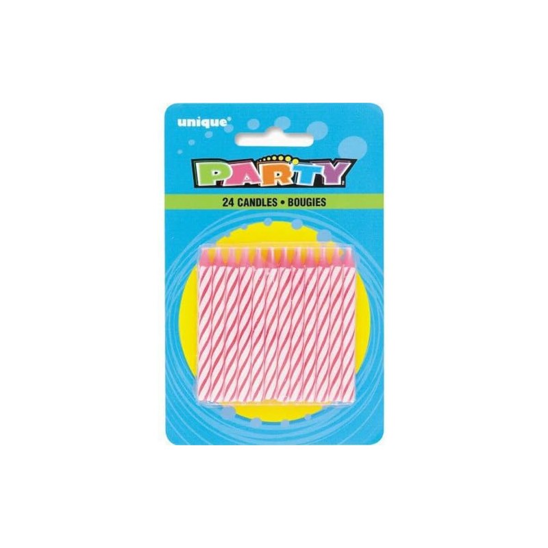 Mayflower Products 24CT PINK SPIRAL CANDLE