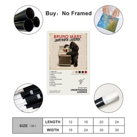 NILK Bruno Poster Mars Unorthodox Jukebox Music Album Cover Signed Limited Poster Canvas Poster Bedroom Decor Office Room Decoration Gift Unframe: 12 x 18 inches (30 x 45 cm)