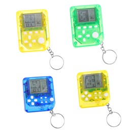 Toyvian Educational Toys 4pcs Hand-held Gaming Device Portable Game Console Novelty Keychain Console Game Keychain Child Bags