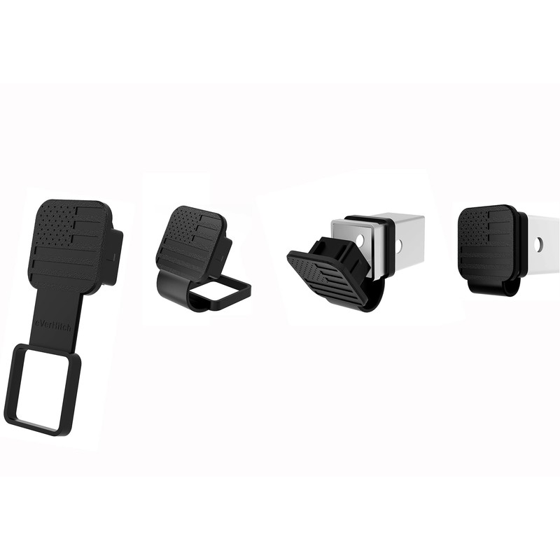 eVerHitch Black Flag Hitch Cover, Tube Plug (Fits 2" Receiver,