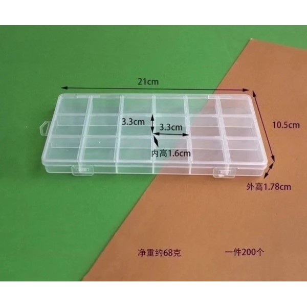 Craft Organizers And Storage Box 18 Fixed Grids Clear Plastic