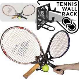 Tennis Racket Wall Mount (100% Steel) (White)
