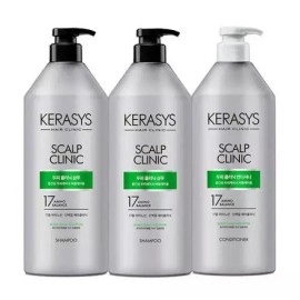 CosPics 코스픽 케라시스 두피 클리닉 헤어3종(샴푸2+린스1) 각600ml Cospic Kerasis Scalp Clinic Hair Care Set (Shampoo 2+Conditioner 1) 600ml each