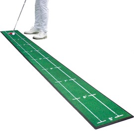 Ponsonbay Golf Putting Mat Indoor & Outdoor Professional Golf Practice Putting Green Mat with Distance Marker Anti Slip Backing Golf Training Mat Golf Accessories Golf Portable Matt