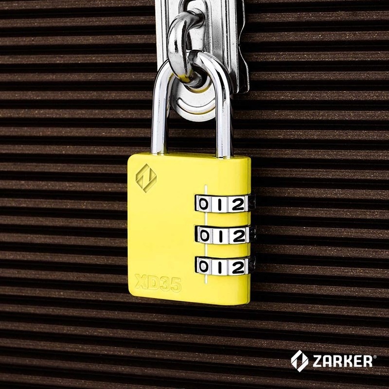 [ZARKER XD35] Small and Heavy Duty 3-Digit Combination Padlock Different
