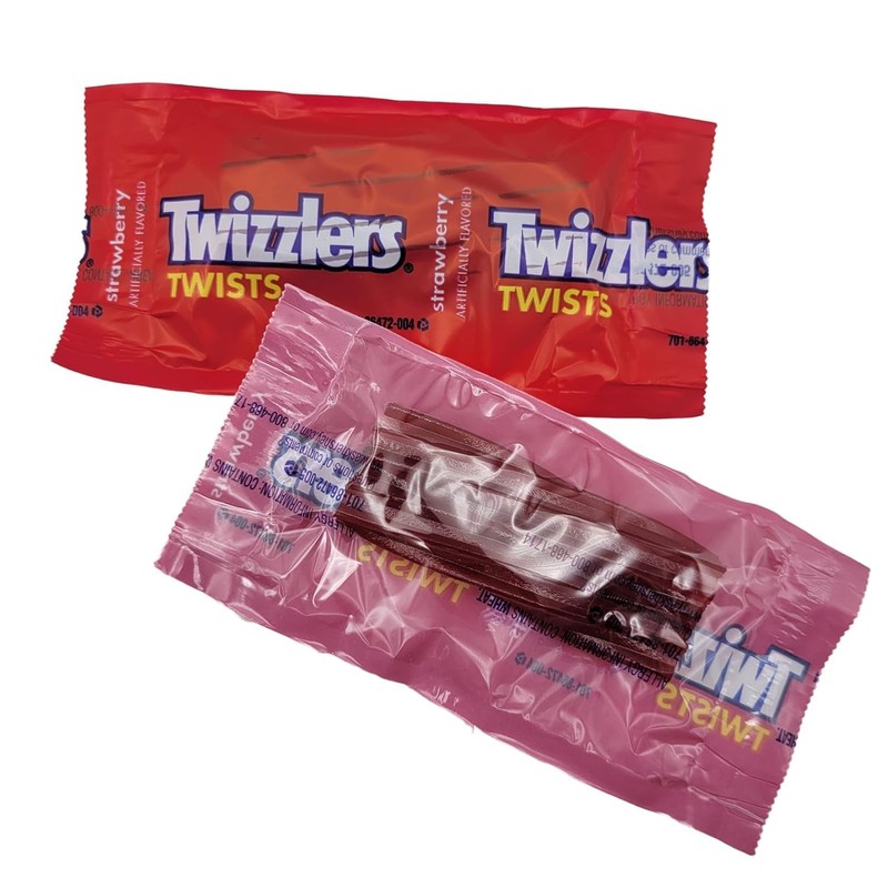 Twizzlers Strawberry Licorice Candy - 95 Strawberry Twizzlers Individually Wrapped