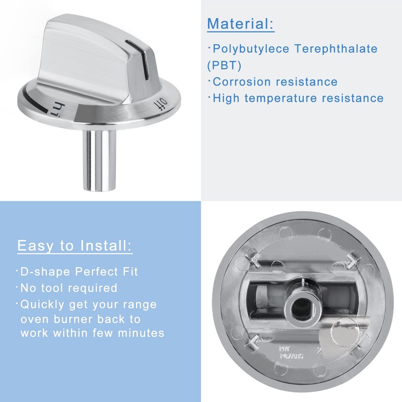 Upgrade 5304525746 Long Stem Stove Knobs Replacements, Compatible with Frigidaire